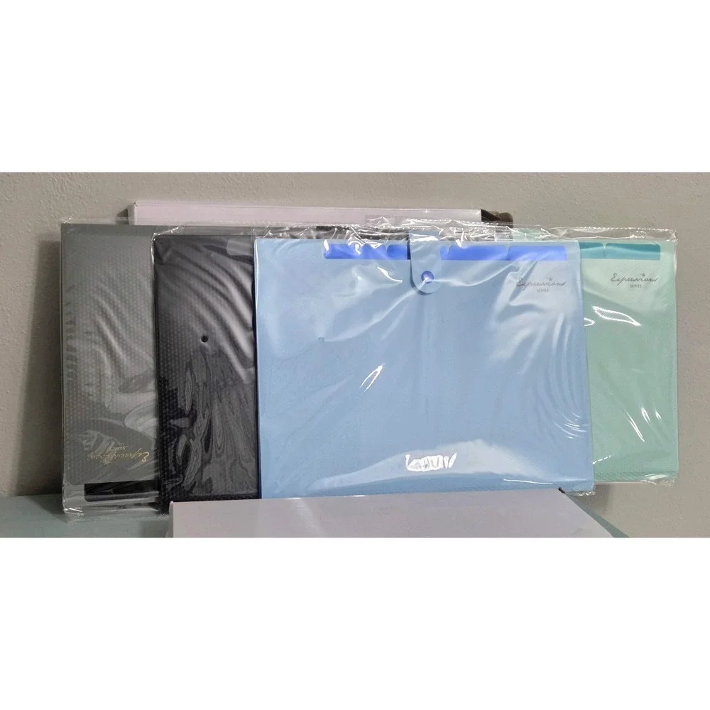 2‎ Boxes 8 Folders Total NEW Plastic File Office Organizers Envelopes 5 Pockets